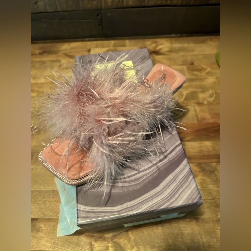 Jeffery Campbell Major Crush feather slides